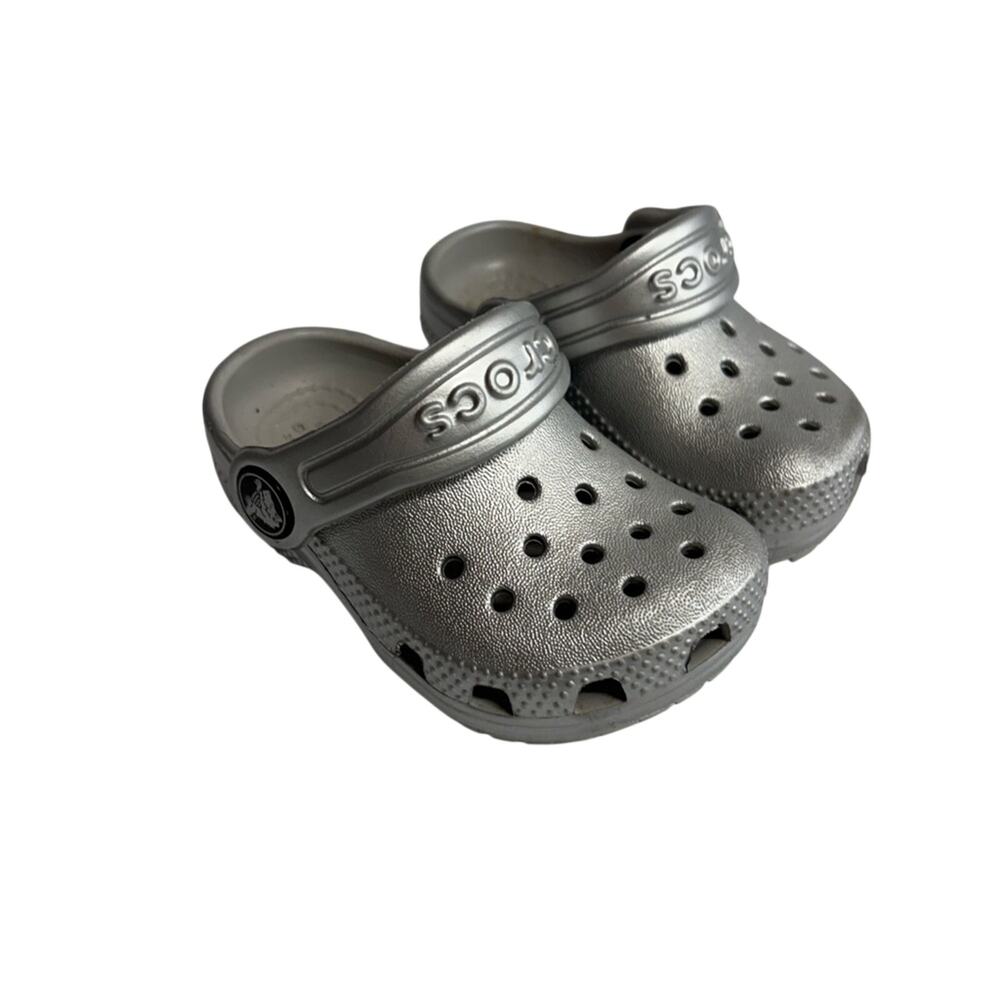 Crocs Silver Sandals Infant Size 4